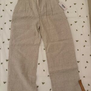 Reformation Natural/Tan Linen-Blend Pants